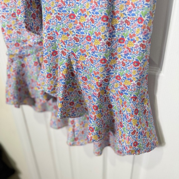 J.Crew Liberty London Floral Ruffle Dress High Low Hem Size 6 - Picture 4 of 8